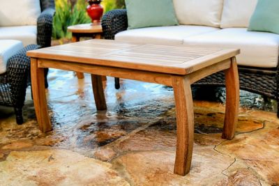 Image showing  Jakarta Teak Wood Rectangular Patio Coffee Table, 20 in. x 40 in.