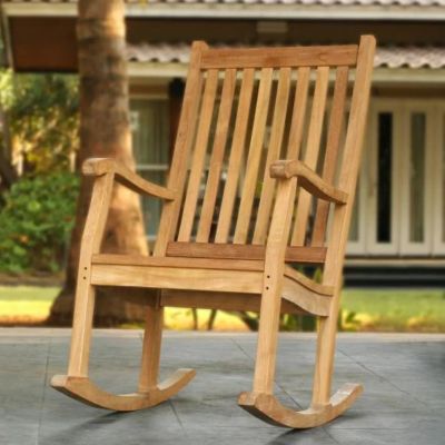 Tortuga Outdoor Jakarta Teak Wood Patio Rocking Chair
