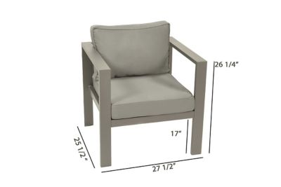 Image showing  Lakeview Aluminum Outdoor Lounge Chair Set, Includes Charcoal Cushion with Ottoman and Side Table