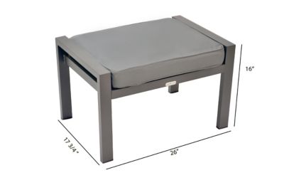 Image showing  Lakeview Aluminum Outdoor Lounge Chair Set, Includes Charcoal Cushion with Ottoman and Side Table