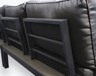 Image showing  Lakeview Aluminum Outdoor Sectional Set, Charcoal Gray Cushions