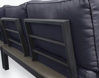 Image showing  Lakeview Aluminum Outdoor Sectional Set, Includes Navy Cushions