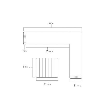 Image showing 7 th Tortuga Outdoor Lakeview Aluminum Outdoor Sectional Set, Includes Navy Cushions