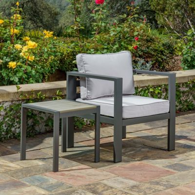 Image showing 8 th Tortuga Outdoor Lakeview Square Aluminum Outdoor Side Table