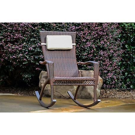 Tortuga Outdoor Maracay Wicker Oversize Outdoor Rocking Chair with Head Cushion