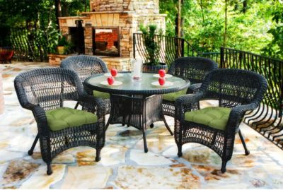 Tortuga Outdoor Round Portside Wicker Outdoor Dining Set, 5 pc.