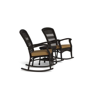 Image showing 8 th Tortuga Outdoor 3 pc. Portside Plantation Wicker Outdoor Rocking Chair Set
