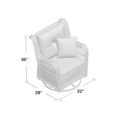 Image showing  Rio Vista Swivel Wicker Outdoor Rocking Chair, Includes Beige Cushions
