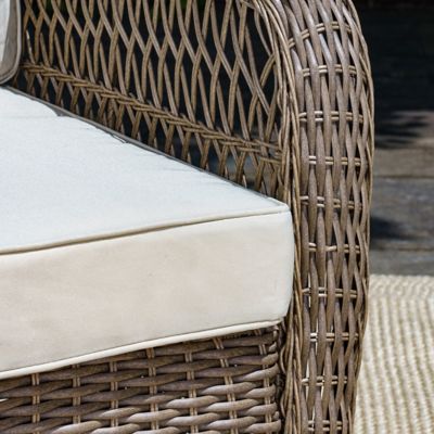 Image showing  2 pc. Rio Vista Wicker Outdoor Swivel Glider Chair Set, Includes Beige Cushions