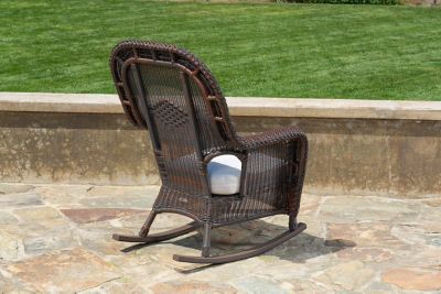 Image showing  Sea Pines Java Wicker Outdoor Rocking Chair, Includes Sunbrella Canvas