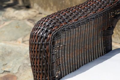 Image showing  Sea Pines Java Wicker Outdoor Rocking Chair, Includes Sunbrella Canvas