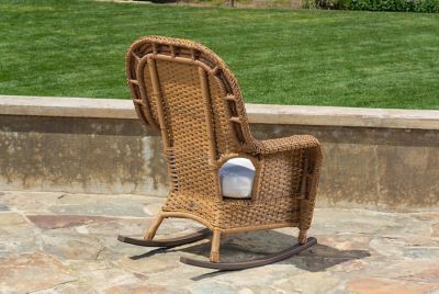 Image showing 6 th Tortuga Outdoor 3 pc. Sea Pines Mojave Wicker Outdoor Rocking Chair Set with Sunbrella, Canvas