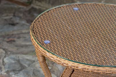 Image showing 9 th Tortuga Outdoor 3 pc. Sea Pines Mojave Wicker Outdoor Rocking Chair Set with Sunbrella, Canvas