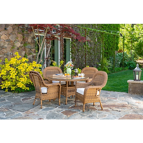 Tortuga Outdoor 5 pc. Sea Pines Mojave Wicker Outdoor Dining Set, Includes Sunbrella and Canvas Cushions