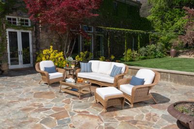 Tortuga Outdoor 6 pc. Sea Pines Mojave Wicker Patio Deep Seating Set, Includes Sunbrella and Canvas Cushions
