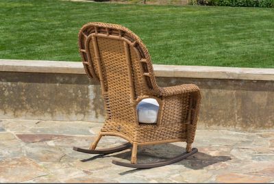Image showing  Sea Pines Mojave Wicker Outdoor Rocking Chair, Includes Sunbrella Canvas and Canvas Cushion
