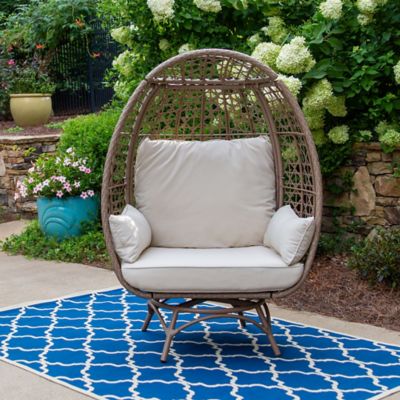 Tortuga Outdoor Rio Vista Swivel Egg Chair, Sandstone