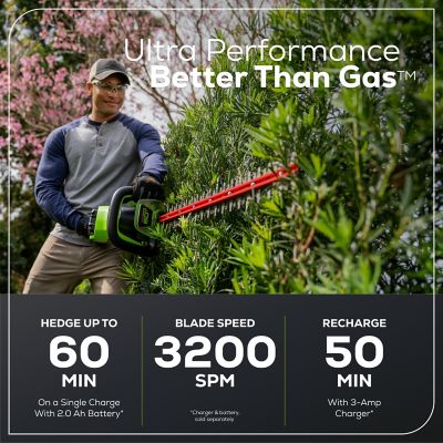 Image showing  26 in. 60V Cordless Hedge Trimmer, Battery and Charger Not Included