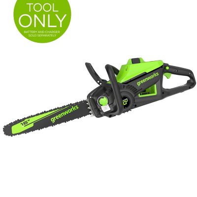Greenworks 16 in. 60V Cordless Lithium Brushless Chainsaw Tool Only, 42cc Gas Chainsaw Equivalent, CS60L252, 2019202T