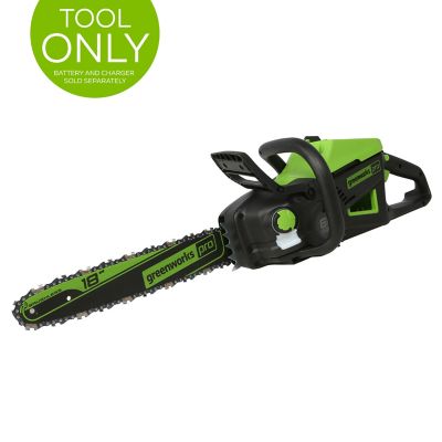 Greenworks 18 in. 60V Cordless Brushless Chainsaw, 40cc 2.0 kW Gas Chainsaw Equivalent, Tool Only, 2019302T