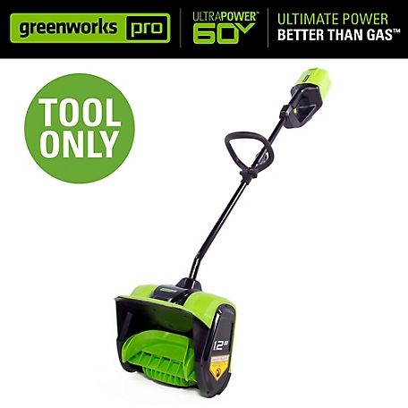 Greenworks 12 in. Push Cordless Pro 60V Brushless Snow Shovel, Battery Not Included