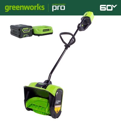 Greenworks 60V 12-in Cordless Battery Brushless Snow Shovel, 4.0 Ah Battery & Charger, 2608602