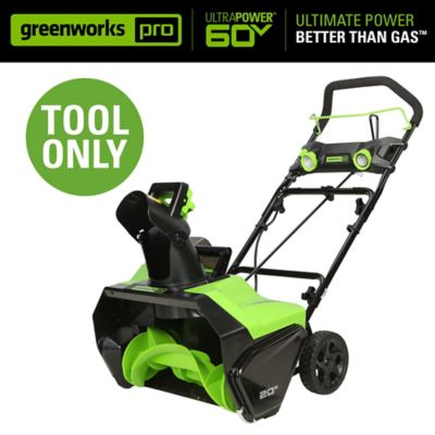Greenworks 20 in. Push Cordless 60V Brushless Single Stage Snow Blower, Battery Not Included