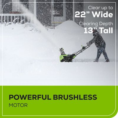 Image showing  Pro 22 in. 60V Single-Stage Cordless Snow Blower, Battery and Charger Included