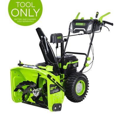 Greenworks 24 in. Self-Propelled Electric Pro 60V Brushless Cordless Zero-Turn 2-Stage Snow Thrower, Tool Only