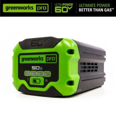 Greenworks Pro 60V 5.0 Ah Ultrapower Battery, 2949102 I use it for a power shovel and leaf blower and get 90-120 minutes of use