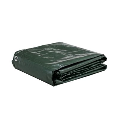 Image showing  8 ft. x 10 ft. Medium-Duty Poly Tarps, Green, 2-Pack