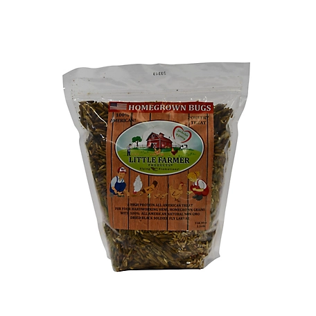 Little Farmer Products Homegrown Bugs Black Soldier Fly Grubs and Grains Chicken Snacks, 5 lb.