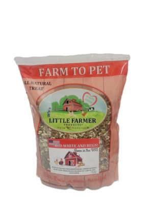 Little Farmer Products Red White and BUGS! Black Soldier Fly Grubs, Blue Corn and Safflower Chicken Snacks, 3 lb.