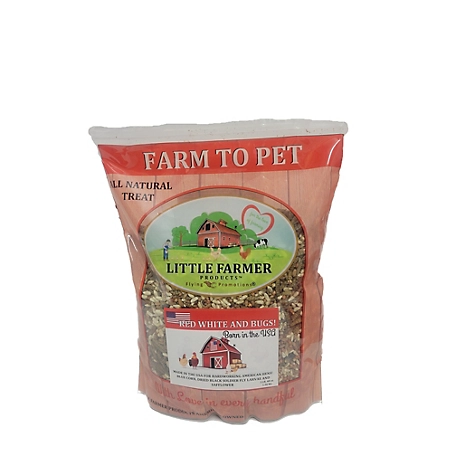 Little Farmer Products Red White and BUGS! Black Soldier Fly Grubs, Blue Corn and Safflower Chicken Snacks, 3 lb.