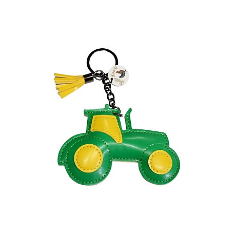 Fluffy Layers Farm Frenzy Green Tractor Keychain