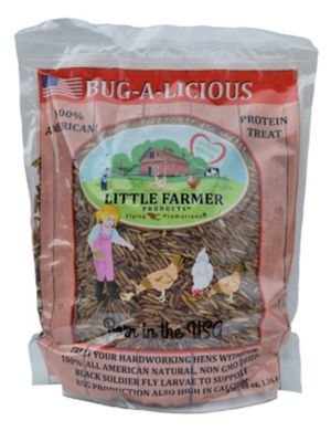 Little Farmer Products Bug-a-licious USA Grown Dried Black Soldier Fly Larvae Poultry Feed, 3 lb.
