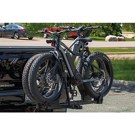 DK2 2-Bike Hitch-Mounted Powder-Coat E-Bike Carrier-Up to 4.8 in. Wide Tires, Black