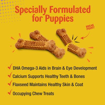 Image showing 6 th Nylabone Small Turkey and Sweet Potato Flavor Puppy Dog Chew Treats, 13.2 oz., 16 ct.