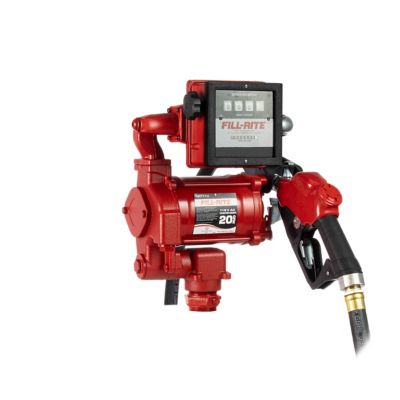 Fill-Rite Electric 115V 20 GPM Fuel Transfer Pump with Discharge Hose, Automatic Nozzle and Mechanical Gallon Meter