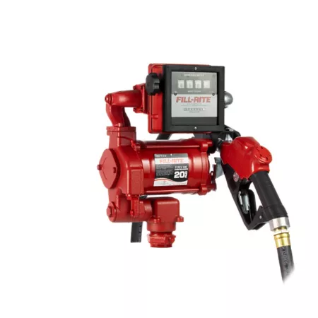 Fill-Rite 1/3 HP 115V Electric Fuel Transfer Pump with Discharge Hose 20 GPM Automatic Nozzle and Mechanical Gallon Counter Fuel Transfer Pumps