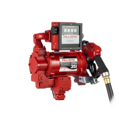 Fill-Rite 3/4 HP 115/230V Electric Fuel Transfer Pump with Discharge Hose, 35 GPM, Automatic Nozzle and Mechanical Meter