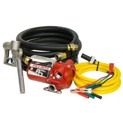 Fill-Rite RD812NH 8 GPM 12V Portable Fuel Transfer Pump with Manual Nozzle, 8' Discharge Hose, Suction Hose, and Power Cord