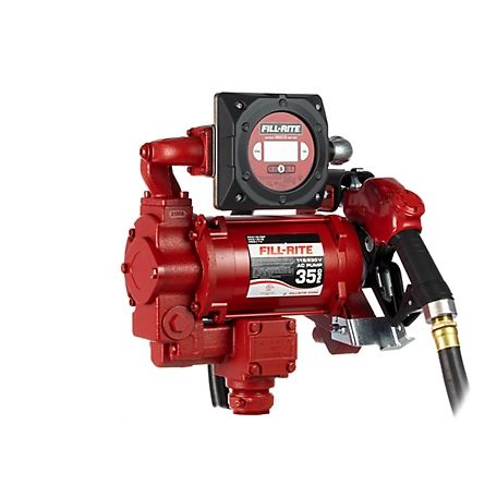 Fill-Rite Electric 115/230VAC 35 GPM Fuel Transfer Pump with Discharge Hose, Automatic Nozzle and Digital Meter