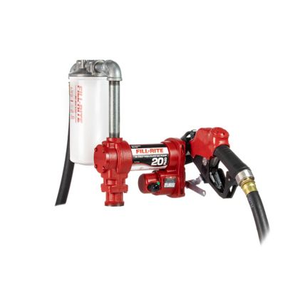 Fill-Rite 12V Fuel Transfer Pump with Discharge Hose, 20 GPM, Automatic Nozzle, Particulate Filter and Filter Head