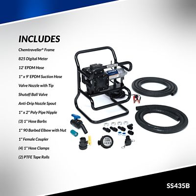 Image showing  1/4 HP 12V Chemical Transfer Pump with 825 Meter, 13 GPM, Short Frame Chemtraveller, SS435B