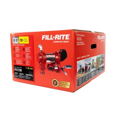 Image showing  1/4 HP 12V Fuel Transfer Pump with Discharge Hose, 15 GPM, Manual Nozzle, Suction Pipe and Digital Meter, FR1219H