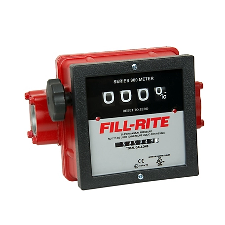 Fill-Rite 4-Wheel Mechanical Fuel Transfer Meter, 6-40 GPM, 1.5 in. Thread