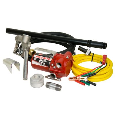 Fill-Rite 0.17 HP 12V Portable Fuel Transfer Pump with Manual Nozzle, 8 GPM, 8 ft. Discharge Hose, Suction Pipe