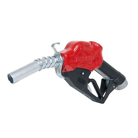 Fill-Rite Ultra High-Flow Automatic Diesel Spout Nozzle with Hook, 5-40 GPM, 1 in. Thread, Red