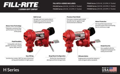Image showing  1/4 HP 12V Fuel Transfer Pump with Discharge Hose, 20 GPM, Manual Nozzle, Suction Pipe and Digital Meter, FR4219H